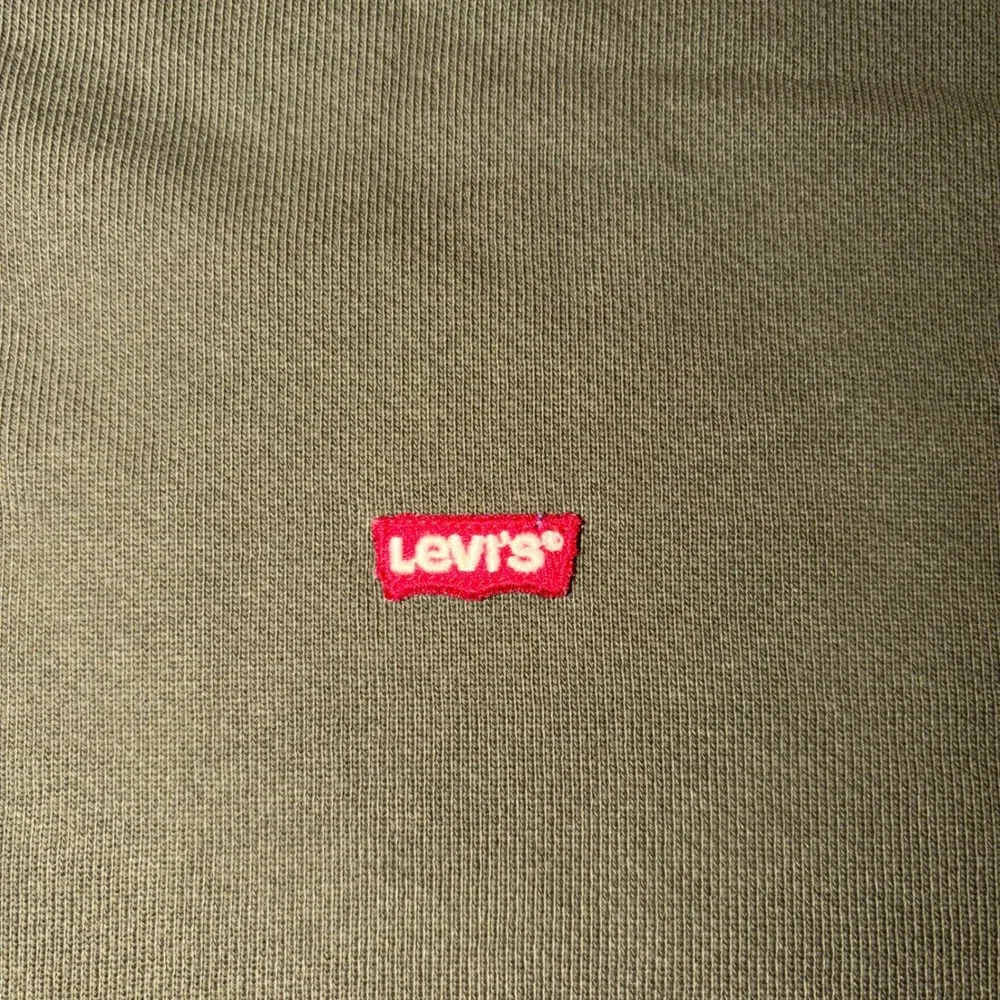 Levis Mens XXL Full‎ Zip Hoodie Olive Green Red Tab Logo Fleece Sweatshirt